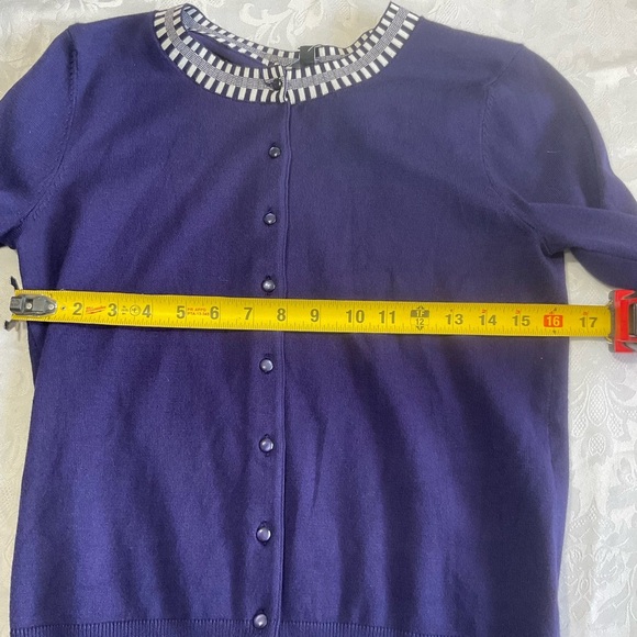 New With Tags Cable and Gauge Cardigan Sweater Size Small Button Front Blue - Picture 6 of 11